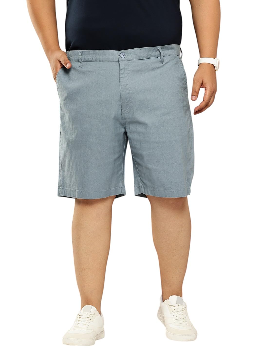 Thomas Scott Mens | Plus Size | Regular Fit | 100% Cotton | Breathable Fabric | Summer Boxer | Shorts for Men(CCBS128_Midblue_4