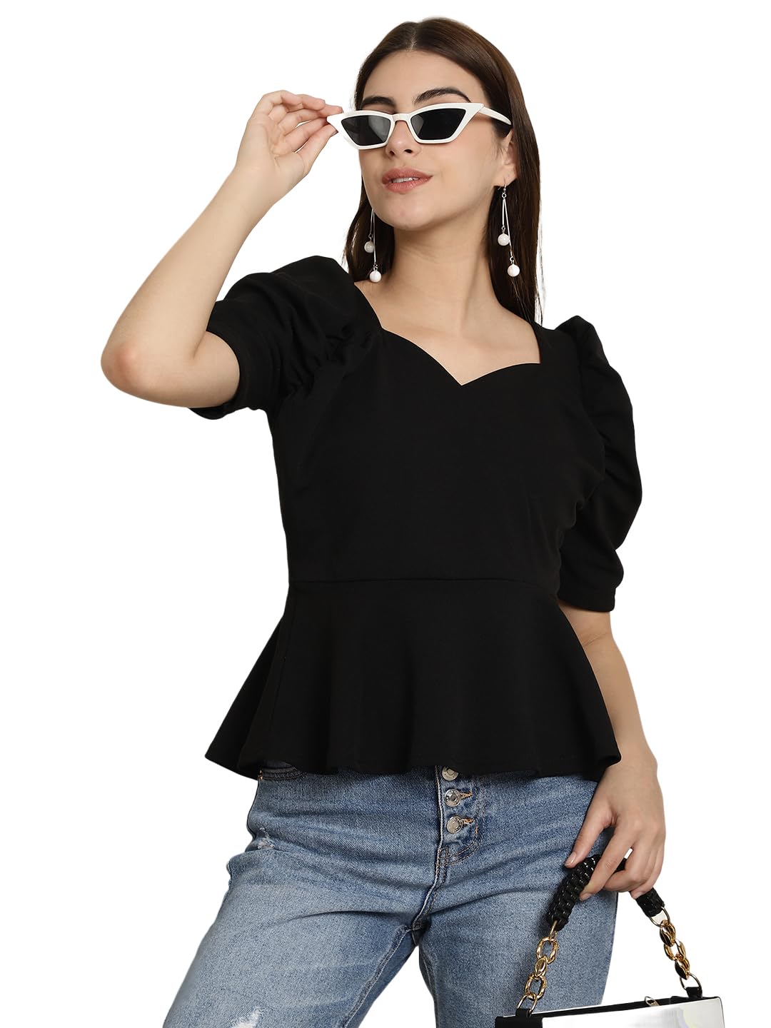 Tee Projekt Solid Stylish Casual Slim Fit Top & Tunic for Women & Girls| Trendy Western Tops for Women Stylish