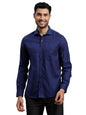 Turtle Men 100% Cotton Slim Fit Full Sleeve Indigo Blue Formal Shirt