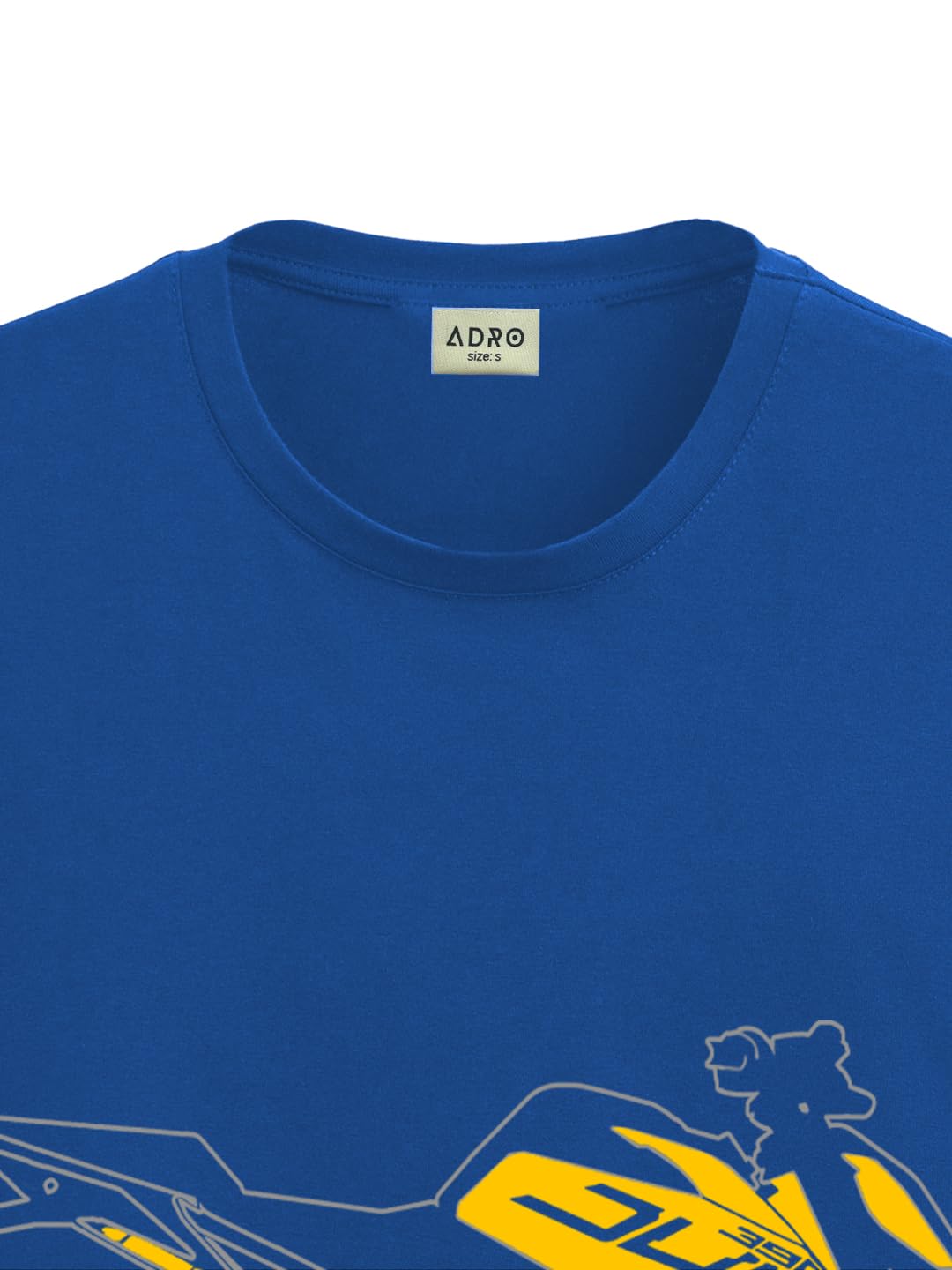 ADRO Men's Biker Design Printed 100% Cotton T-Shirt - Regular Fit, Printed T-Shirts for Men (RN24-KTM-RB_Royal Blue)