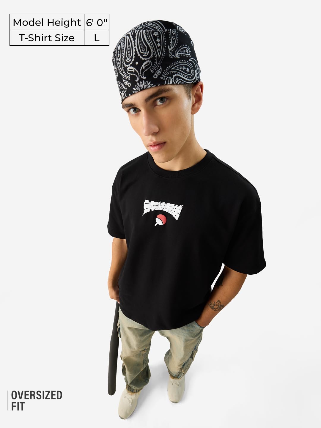 The Souled Store Official Naruto Uchiha Brothers Black Anime Graphic Printed Cotton Oversized T-Shirts for Men and Boys - Embrac