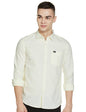 The Indian Garage Co Men Cream Solid Slim Fit Cotton Casual Shirt