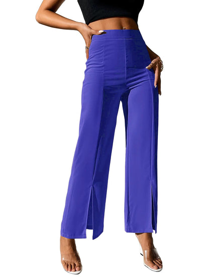 Shasmi Royal Blue Womens Dress Pants Stretchy Work Slacks Business Casual Office Bootcut Leg Elastic Waist Regular Fit Plazzo T