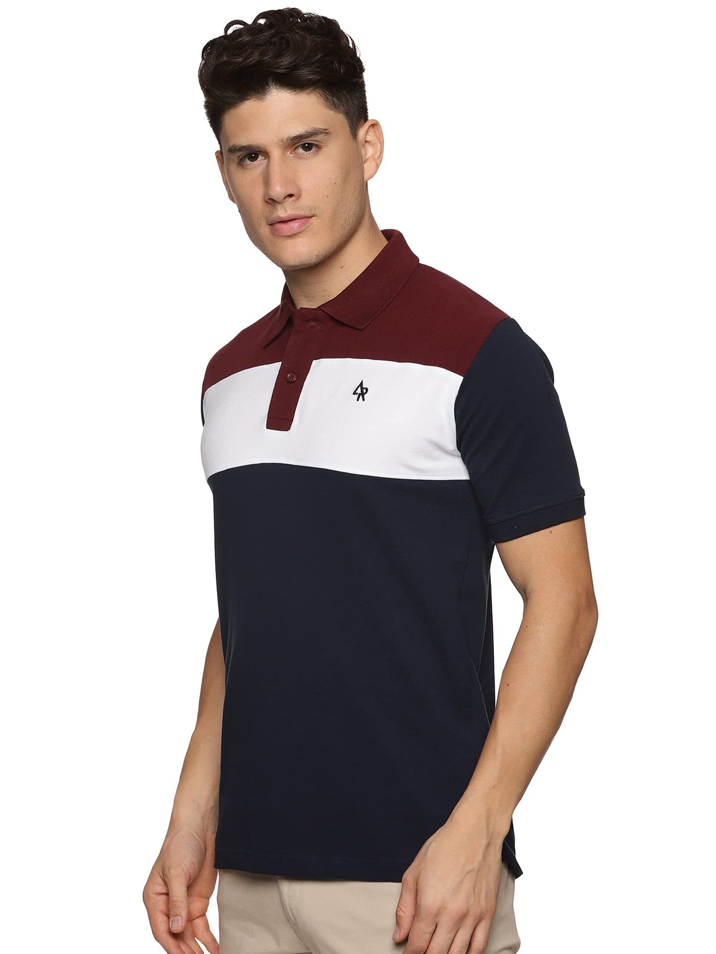 ADRO Men's Premium Cotton Polo T-Shirt (PN23-S4-MRWHNB-MR_Maroon)
