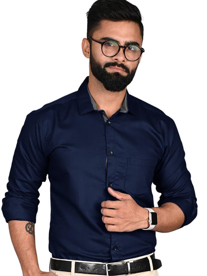 Pinkmint Casual Shirt for Men Regular Fit Long Sleeve Shirt Suitable for Event, Formal Wear