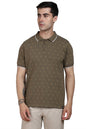Dennis Lingo MenS Cotton Olive Micro Print Polo T-Shirt