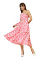 Oomph! WomenS Western & Fusion Wear Printed Crepe Dress For Women, One Shoulder, Pink - Md1062