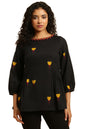 W for Woman Womens Floral Regular Fit Top (23AUW30692-313425_Raven