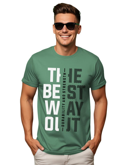 ADRO Motivational Quote Printed T-Shirt for Men - 100% Cotton, Regular Fit, Soft Breathable Fabric | RN23-M-BEST-PT