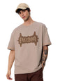 The Souled Store Originals Patchwork T-Shirt : Freedom Oversized T-Shirt for Men Boys Cotton Casual Half Sleeves Baggy Loose Fit