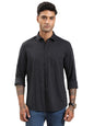 Turtle Men Black Slim Fit Stripes Pure Cotton Casual Shirt