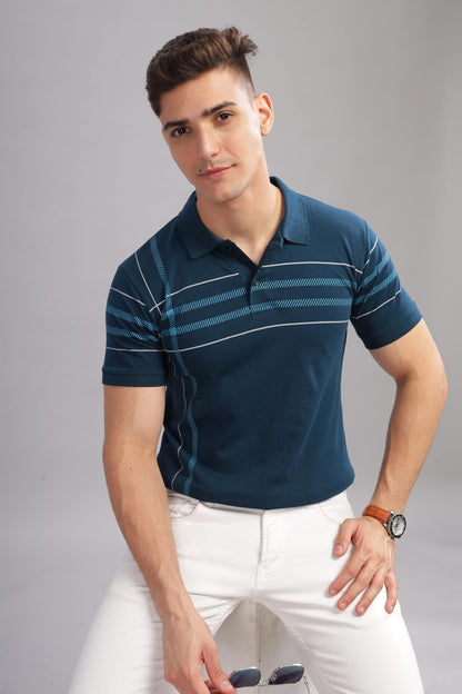 ADRO Regular Fit Polo T-Shirt for Men| Printed Polo T-Shirt | Cotton Polo T Shirt Also in Plus Size|Pnop24-L1-Sbwhsb