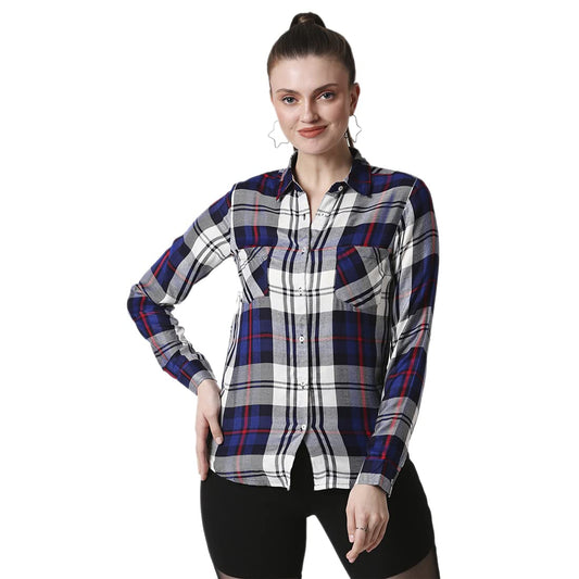 Bewakoof Casual Womens White Colour Checks Shirt