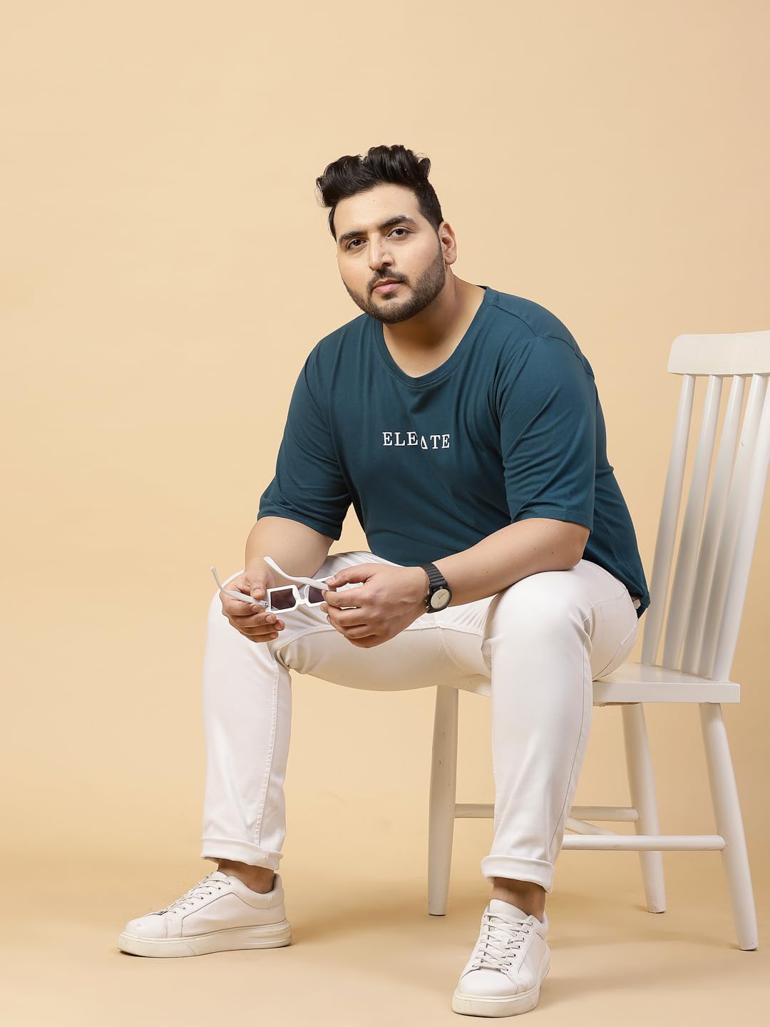 Rigo Printed Oversized T-Shirts for Men | Plus Size Oversized Tees for Men | Drop Shoulder T-Shirt for Men Teal