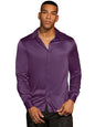 AVANOVA Mens Stylish Magenta Solid Satin Silk Casual Button Down Shirts Long Sleeve Shirt for Men Full Sleeves (Shirt 193 Magen