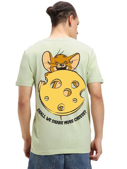Bewakoof Official Tom & Jerry Merchandise Mens Cotton Graphic Printed Regular Fit T-Shirt_624556_Green_L