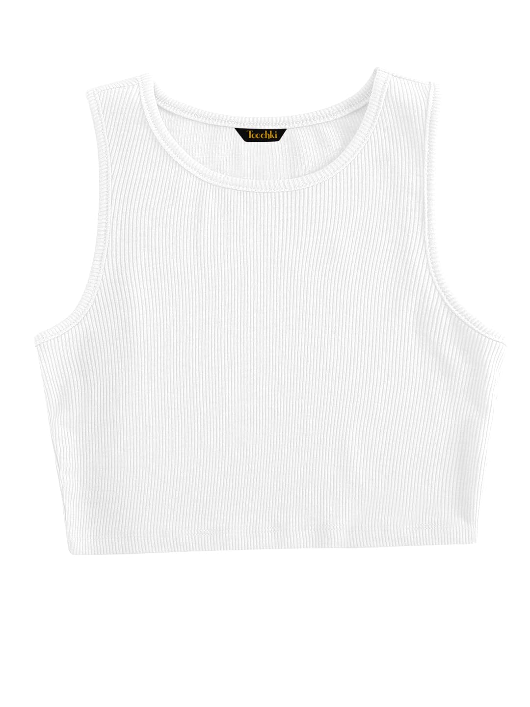 Toochki Tops for Woman | Spandex Top | Crop | Short | Western | for Jeans | Sleeveless | Stretchable | White