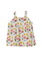 The Souled Store Little Fishy Girls Round Neck Sleeveless White All Over Printed Cotton Tops