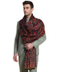 Weavers Villa Mens Acro Wool Blend Shawl - Handloom Woven Kullu Pattern - Stoles for Men - Gents Shawls - Soft & Warm Wrap - Id