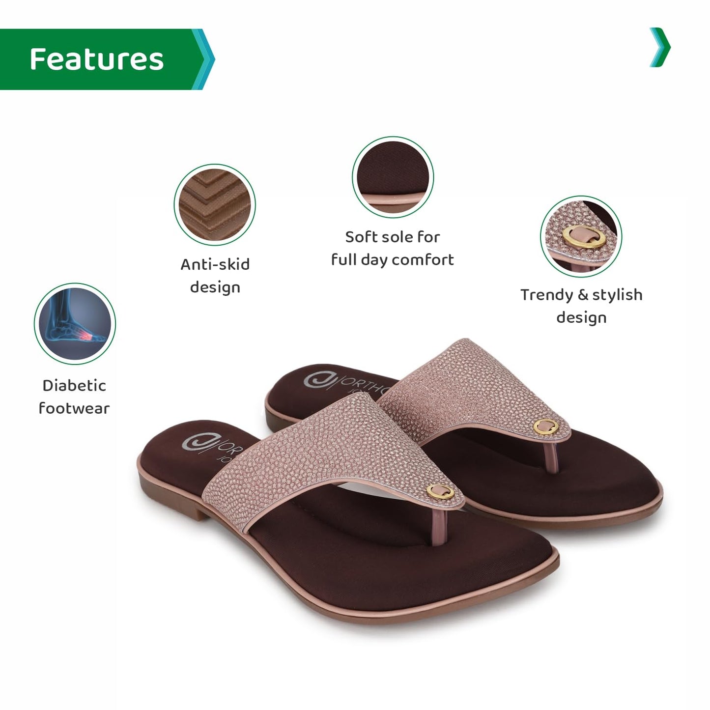 Ortho Joy Doctor Fancy Slipper For Women || Orthopedic WomenS Slipper || Fancy Slippers For Women