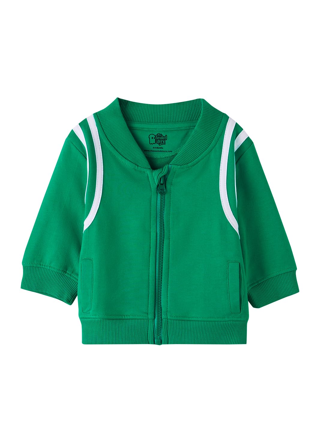 The Souled Store Forest Green Boys Long Sleeves Regular Fit Cotton Varsity Jacket