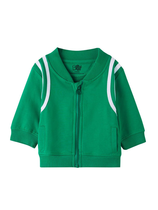 The Souled Store Forest Green Boys Long Sleeves Regular Fit Cotton Varsity Jacket