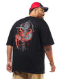 Bewakoof Official Marvel Merchandise Mens Graphic Print Regular Fit Half Sleeve Round Neck Cotton Plus Size T-Shirt_599554_Blac