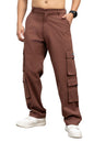 Hubberholme Men Cotton Loose Fit Mid-Rise Trousers |8| Brown