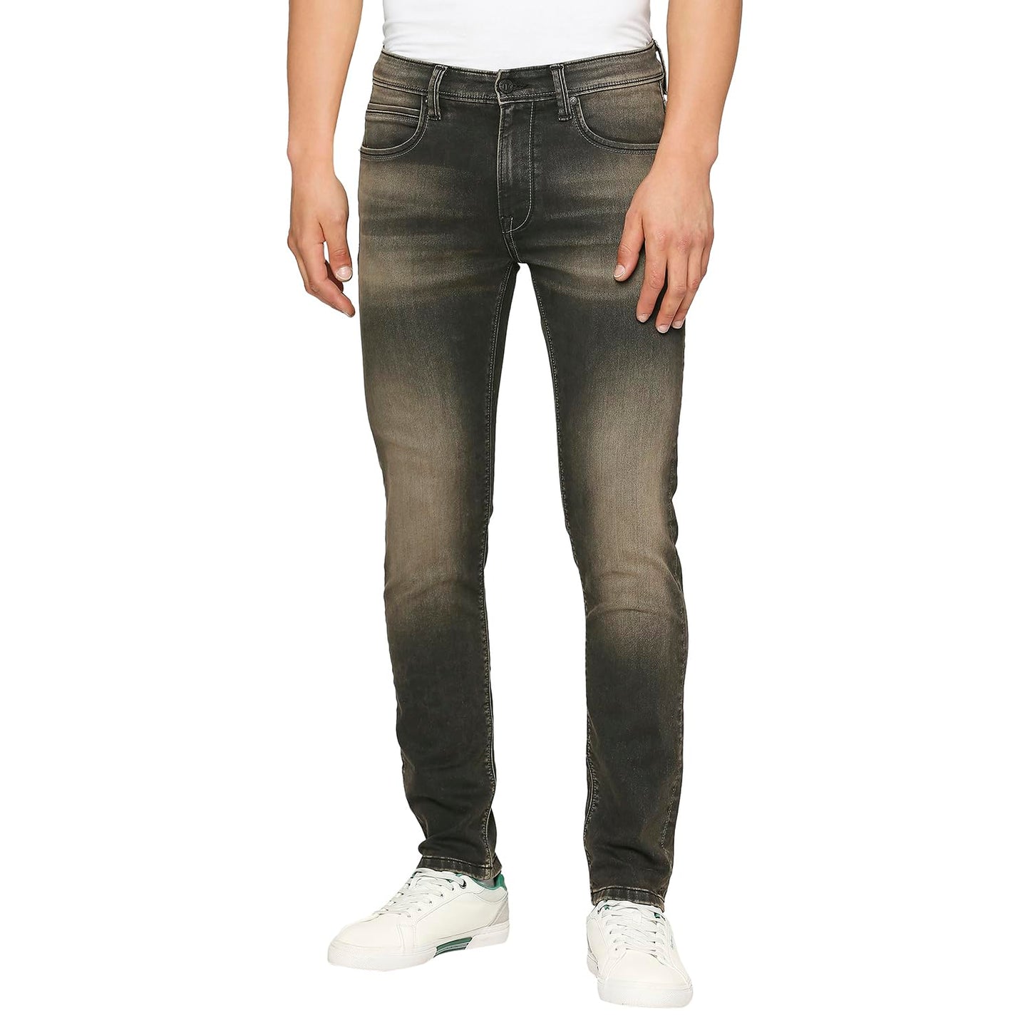 Pepe Jeans MenS Mid Rise Jeans Slim Mid Rise Jeans (Pm207583Q011_Tinted Black, 38