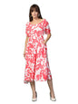 Oomph! Flared Dress For Women Stylish | Long One Piece For Women | Puff Sleeve Long Dress | Floral Print Maxi One Piece | Wester