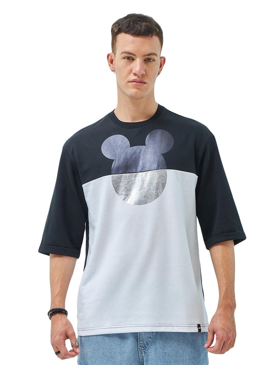 Bewakoof Official Disney Merchandise MenS Graphic Printed Super Loose Fit Half Sleeve Round Neck Cotton Jersey T-Shirt_ 604523 G