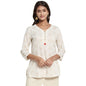 Fabindia Women Cotton Hand Block Print Kurta Short Natural