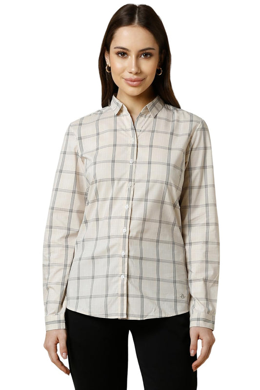 Allen Solly Women Formal Cotton Full Sleeve Stretch T-Shirt
