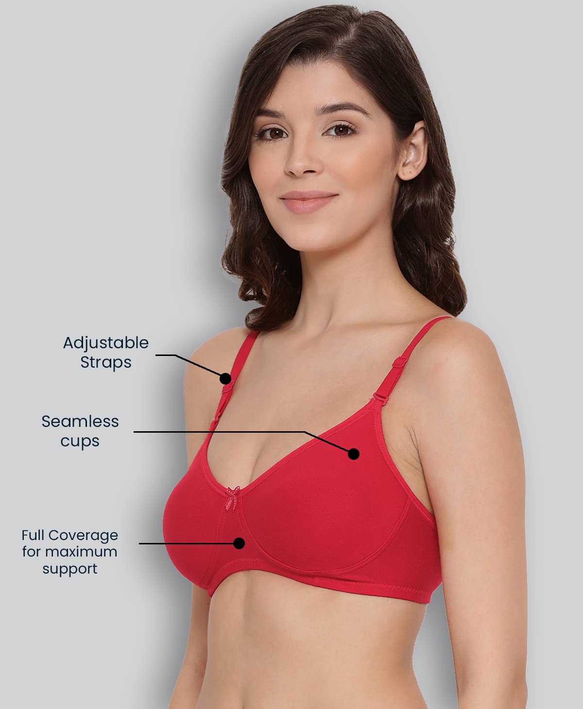 Lyra WomenS Cotton Non Padded Wire Free Seamless Spacer Bra
