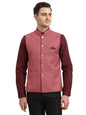 Turtle Men Pure Cotton Self Design Tailored Pink Nehru Jacket