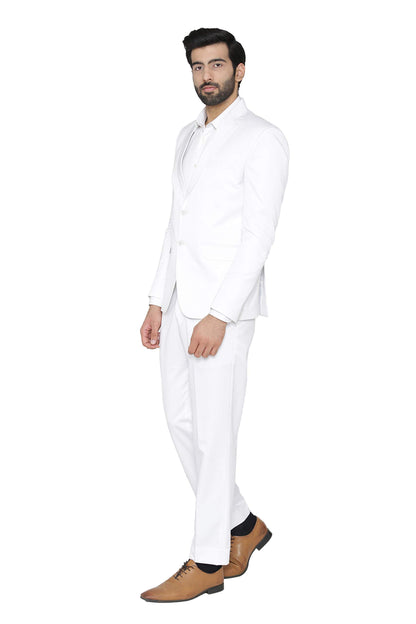 WINTAGE Mens Polyester Cotton and Evening 2 Pc Suit : White