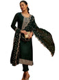 Libas WomenS Silk Blend Kurta Sets (48172_Bottle Green