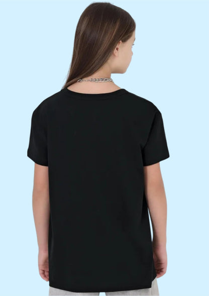 Uniplanet Store GirlS Cotton T Shirt With Half Sleeves Round Neck Tokyo Graphic Prints Regular Fit And Standard Length Black