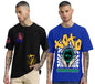 Veirdo Mens 100% Cotton Oversized Baggy Fit Drop Shoulder Graphic Typographic Printed T-Shirt Combo