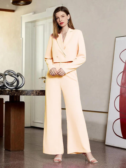 Kotty WomenS Solid Relaxed Fit Full Sleeve Co-Ord Blazer And Trouser Set.