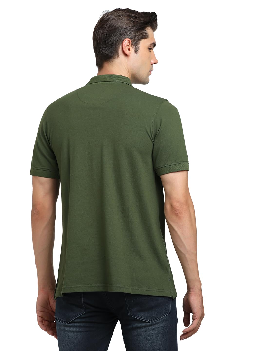 Turtle Men Cotton Stretch Slim Fit Green Polo T-Shirt