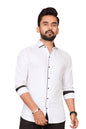 Besix MenS White Rayon Blend Full Sleeve Shirt For Man With Tailored Fit Spread Collar And Standard Length - Formal Stylish Wea