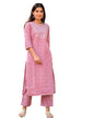 GoSriKi Women's Cotton Blend Stright Kurta with Pant