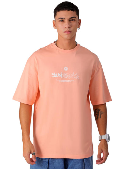 The Indian Garage Co Men Boxy Oversized Graphic Back Printed Round Neck Tshirt