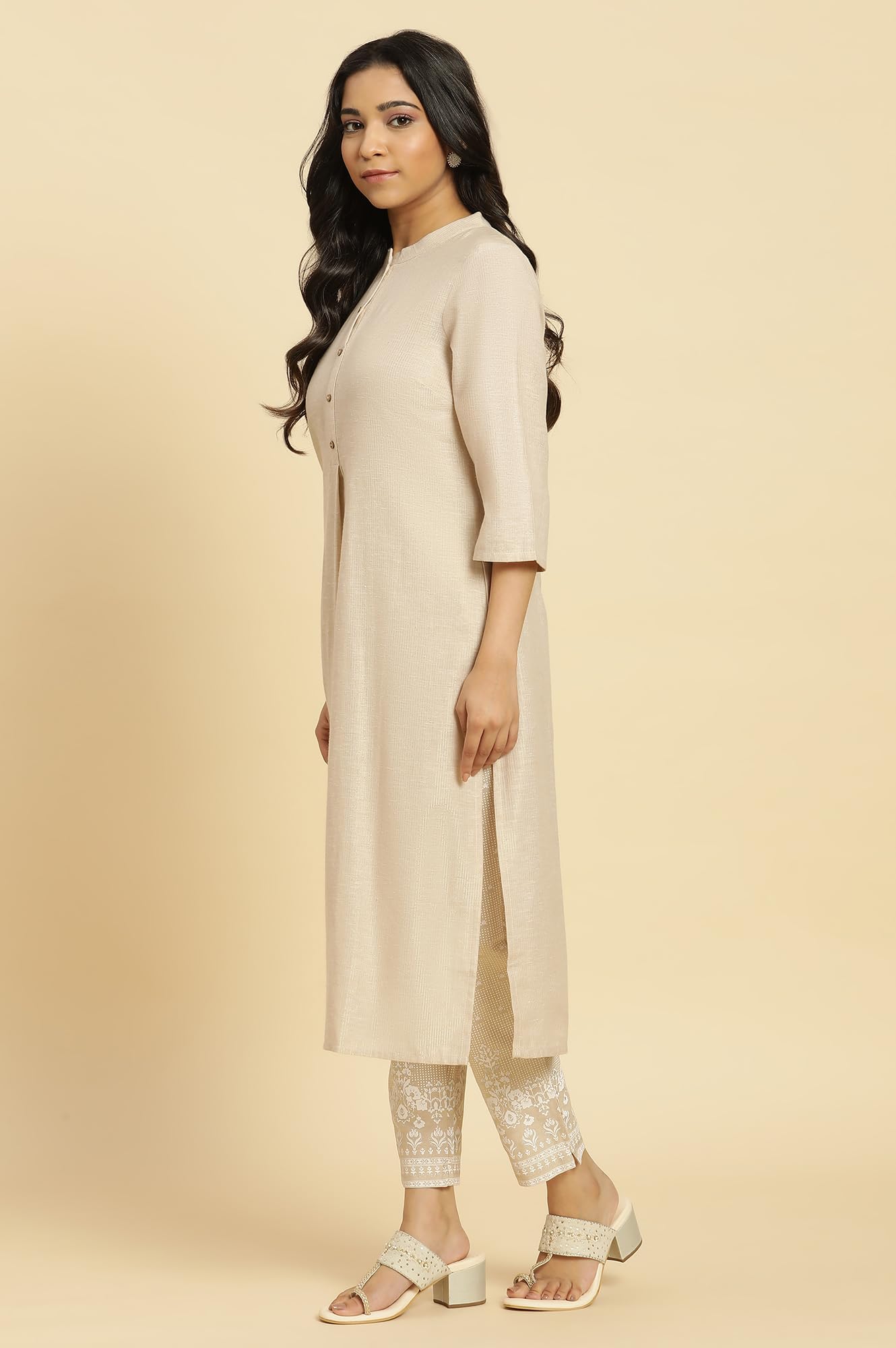 W for Woman Women's Cotton Blend Kurta Pant Set