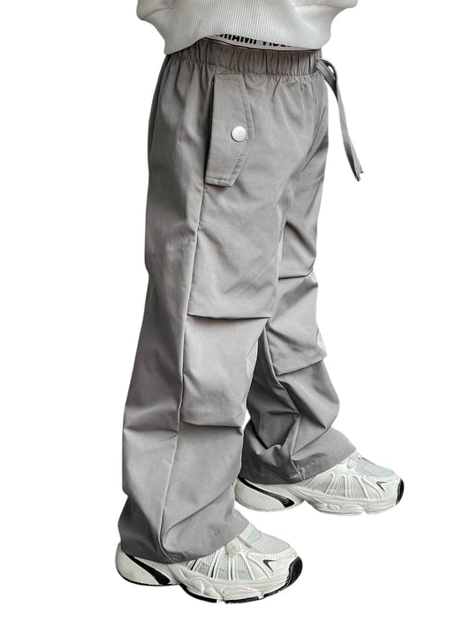 TAGAS Boys Cargo Pant [ Regular Slim Jogger for Kids][Relaxed Trouser for Boys] [Cotton cargopant](KC-11) Grey