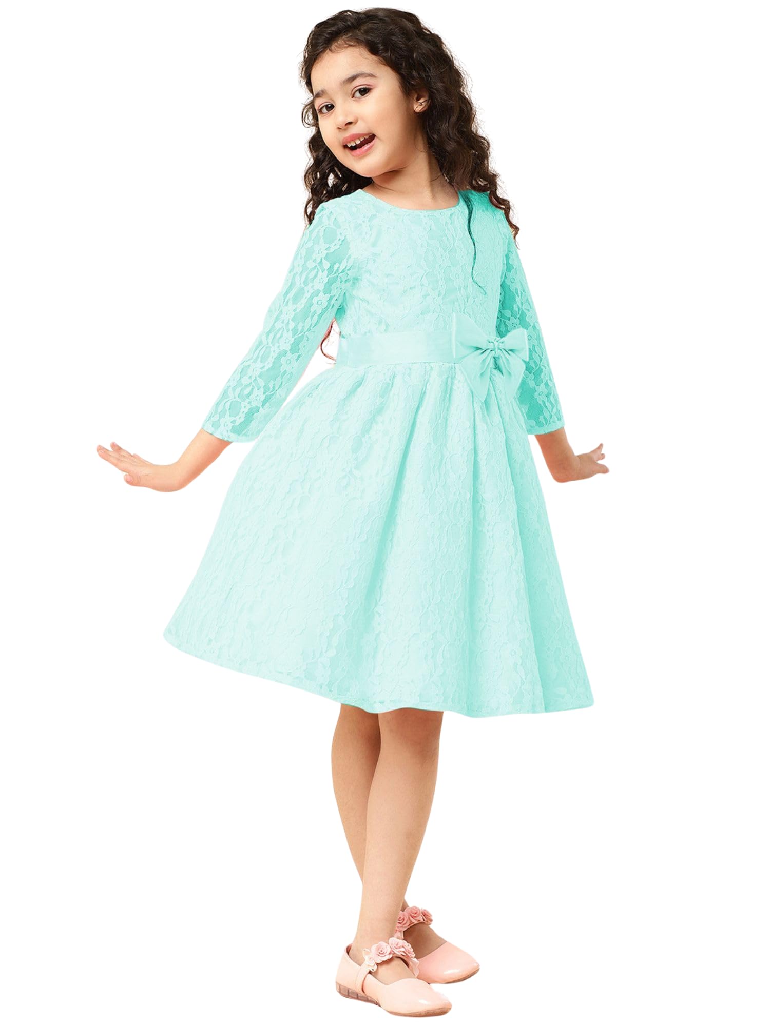 A.T.U.N. Girls Double Bow Dress Mint