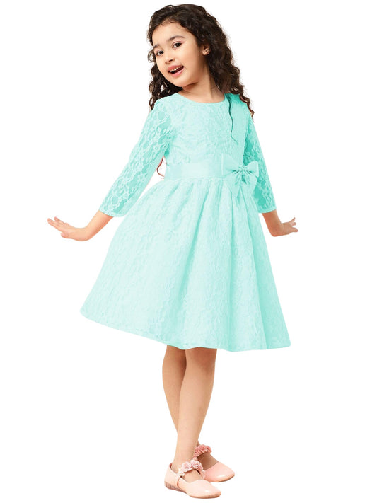 A.T.U.N. Girls Double Bow Dress Mint