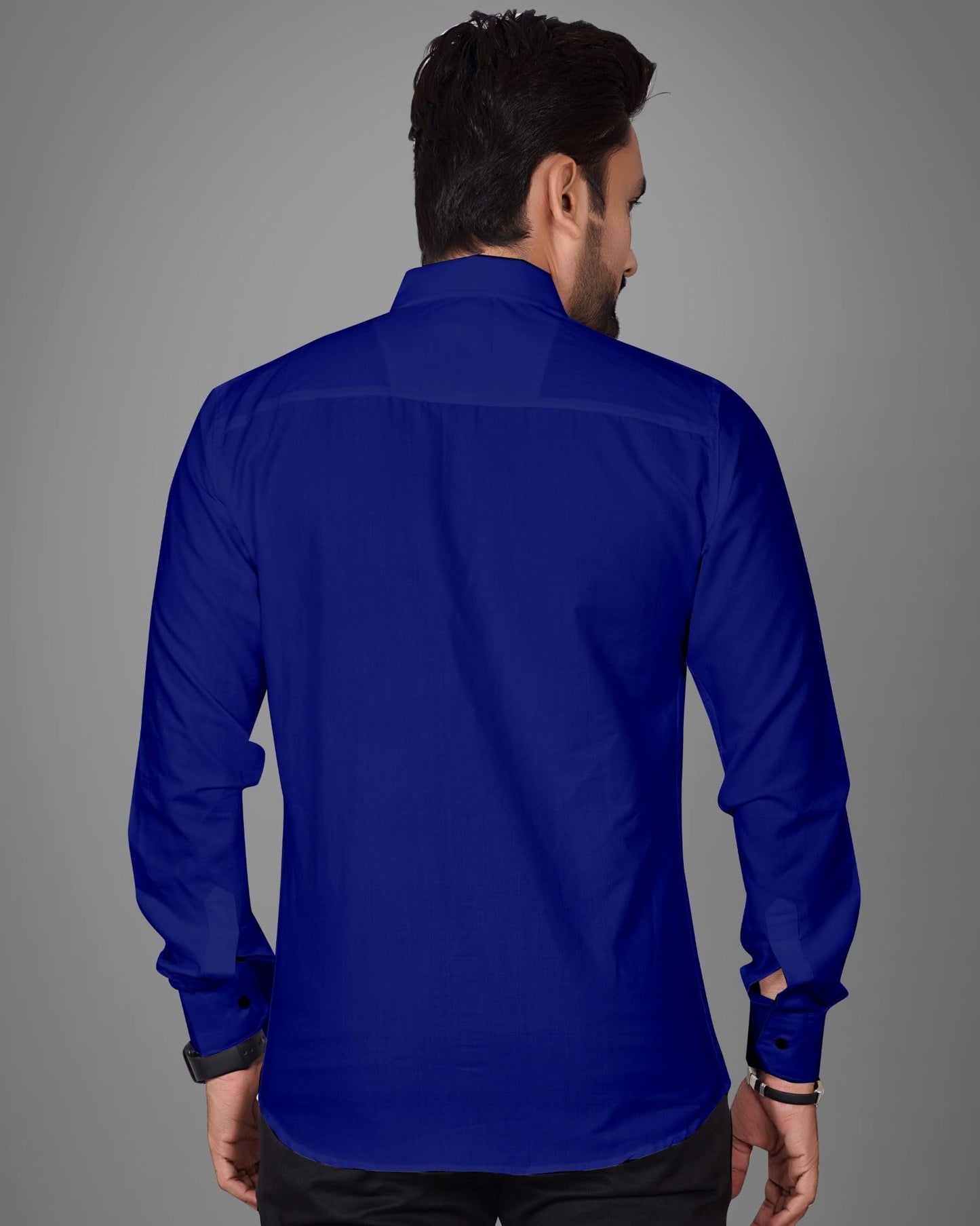 Besix MenS Blue Rayon Blend Full Sleeve Shirt For Man With Tailored Fit Spread Collar And Standard Length - Formal Stylish Wear