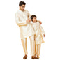 Bon Organik Off-White Silk Kurta With Pajama Set For Men